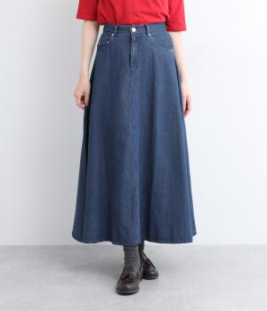 コットンフレアデニムスカート