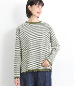 シアーボーダー×シアー天竺ボーダーレイヤードTee