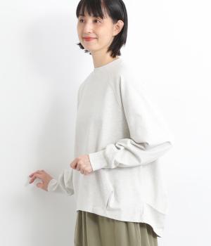 コットン天竺裾タックバルーンプルオーバー