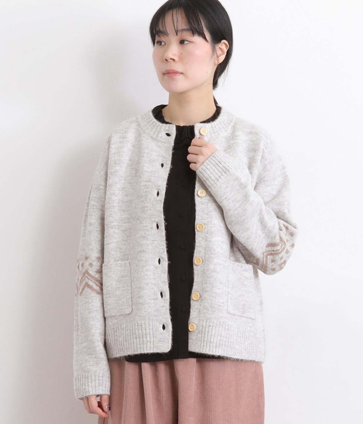 キャメル混風ノルディックニットカーディガン（AUG）の商品詳細