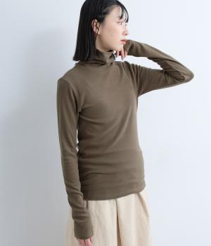 ライトリブ起毛タートル(ブラウン-F)