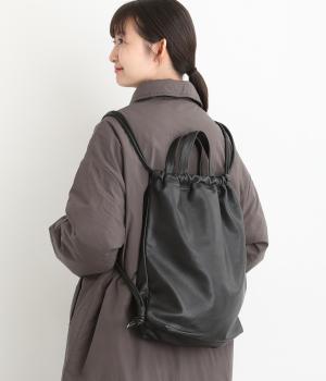 ゴートレザーナップザック(ブラック-F)