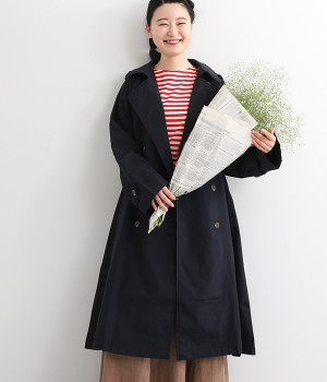 オーバートレンチコート(ネイビー-ONESIZE)