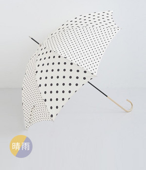 UMBRELLAS LONG  Dots　晴雨兼用(ホワイト-ONESIZE)