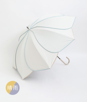 PUバイカラーパイピング　晴雨兼用長傘(ホワイト-ONESIZE)