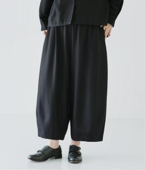 コットンレーヨンタックコクーンパンツ(ブラック-F)