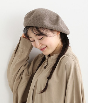 大人の八角ビッグベレー帽(モカ-ONESIZE)