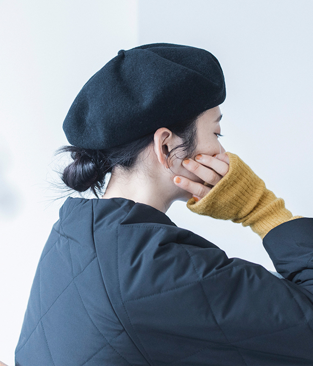 天つまみ　ニューベレー帽(ブラック-ONESIZE)