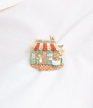 黒猫店長のカフェ　ブローチ