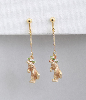 クローバーピクニック　イヤリング(ゴールド-ONESIZE)