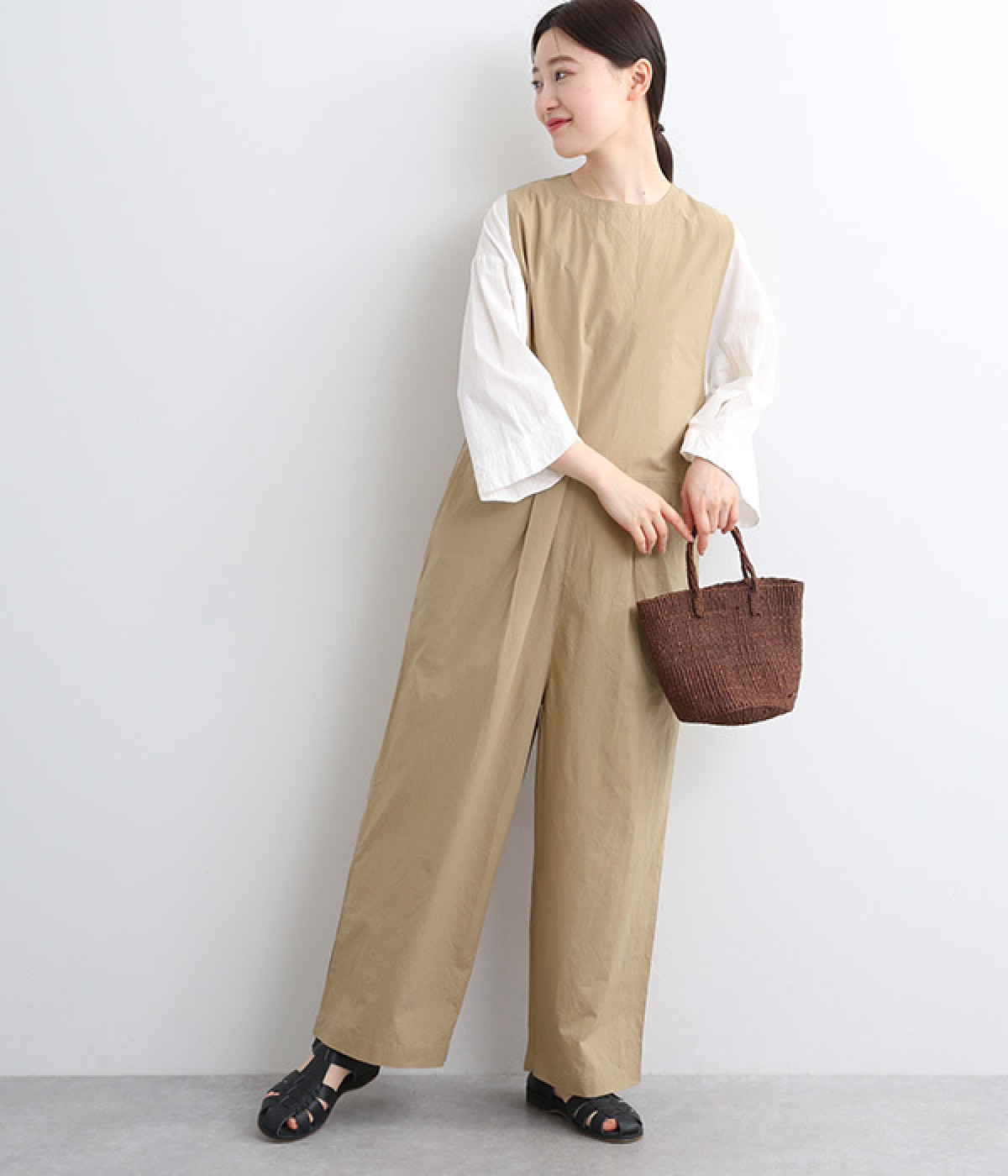 再値下　サロペット　カーキ　CALINEr le prmer カリネ　ナチュラン 再値下 サロペット カーキ CALINEr le prmer カリネ ナチュラン