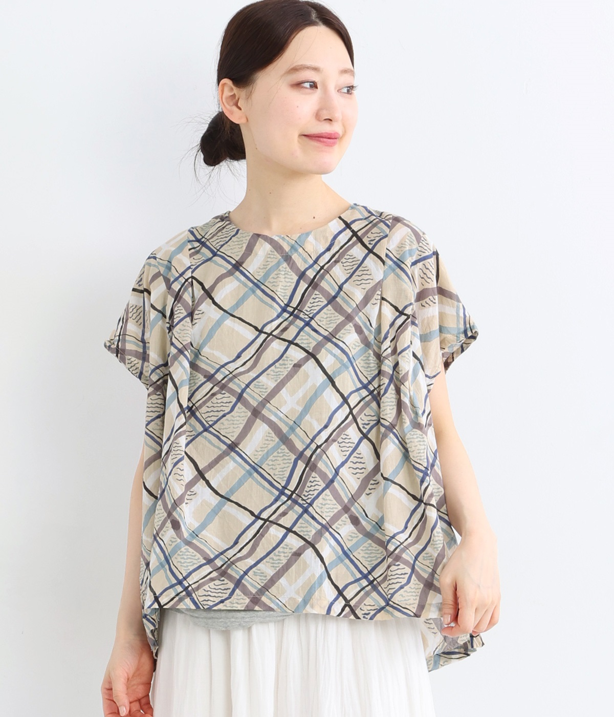 NARACAMICIE　タグ付き未使用品フレンチスリーブタックブラウス ウエストタックフレンチスリーブブラウス｜シャツ・ブラウス