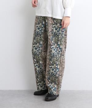 コットンボイルウォールプリントリラックスパンツ(ネイビー-F)