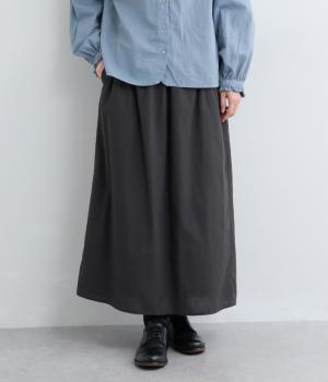 コットン　セミタイトスカート(ブラック-F)