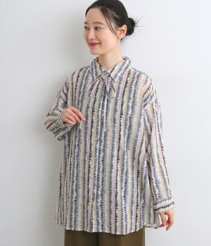 ライトボイルフサフサプリントアレンジシャツ