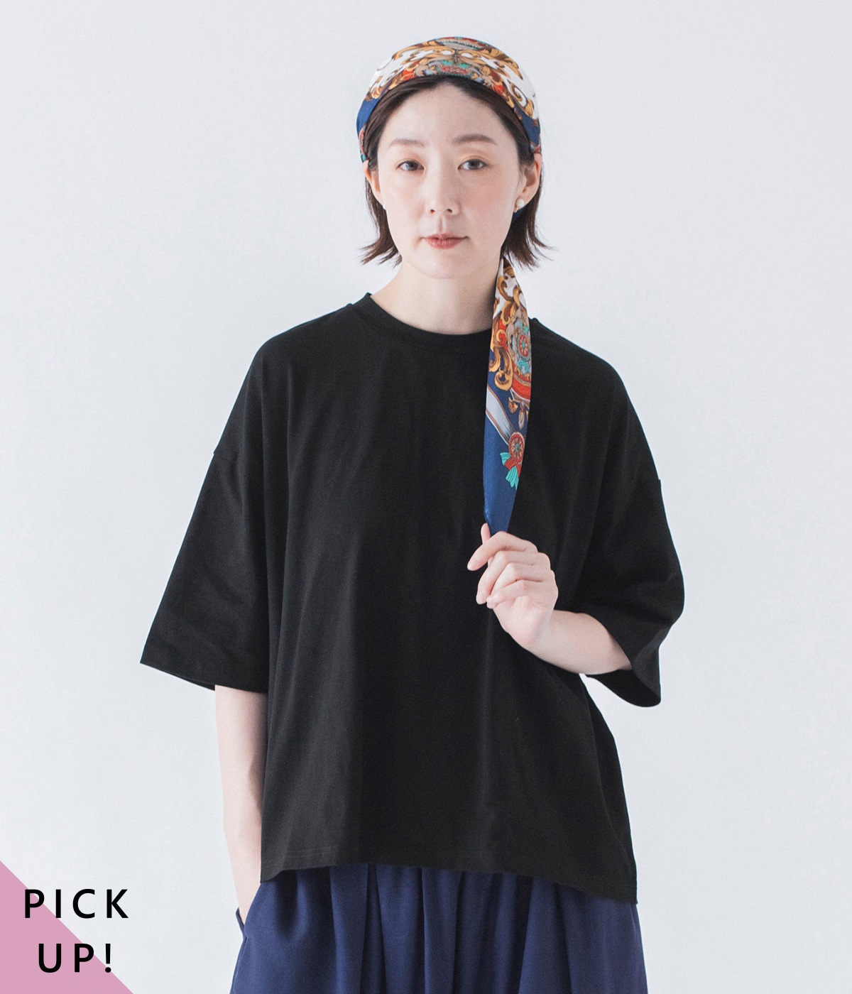 CAHLUMN ネイビー　リネン　 オーバーサイズ Tシャツ CAHLUMN ネイビー リネン オーバーサイズ Tシャツ （tシャツ