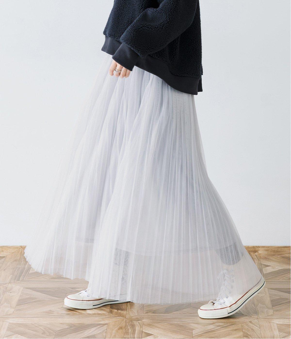チュールプリーツスカート