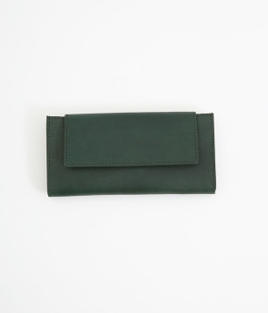 オイルレザー　フラップロングウォレット