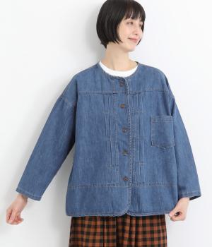 やわらかデニムゆるVネックカーディガン風ジャケット