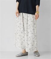 水彩画風FLOWER アンクルサルエルパンツ