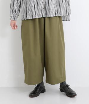 コットンリネン前ちびポケット付きバルーン風パンツ