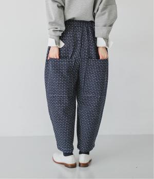 ステッチデニム　ビッグポケットゆるパンツ(ワンウオッシュ-F)