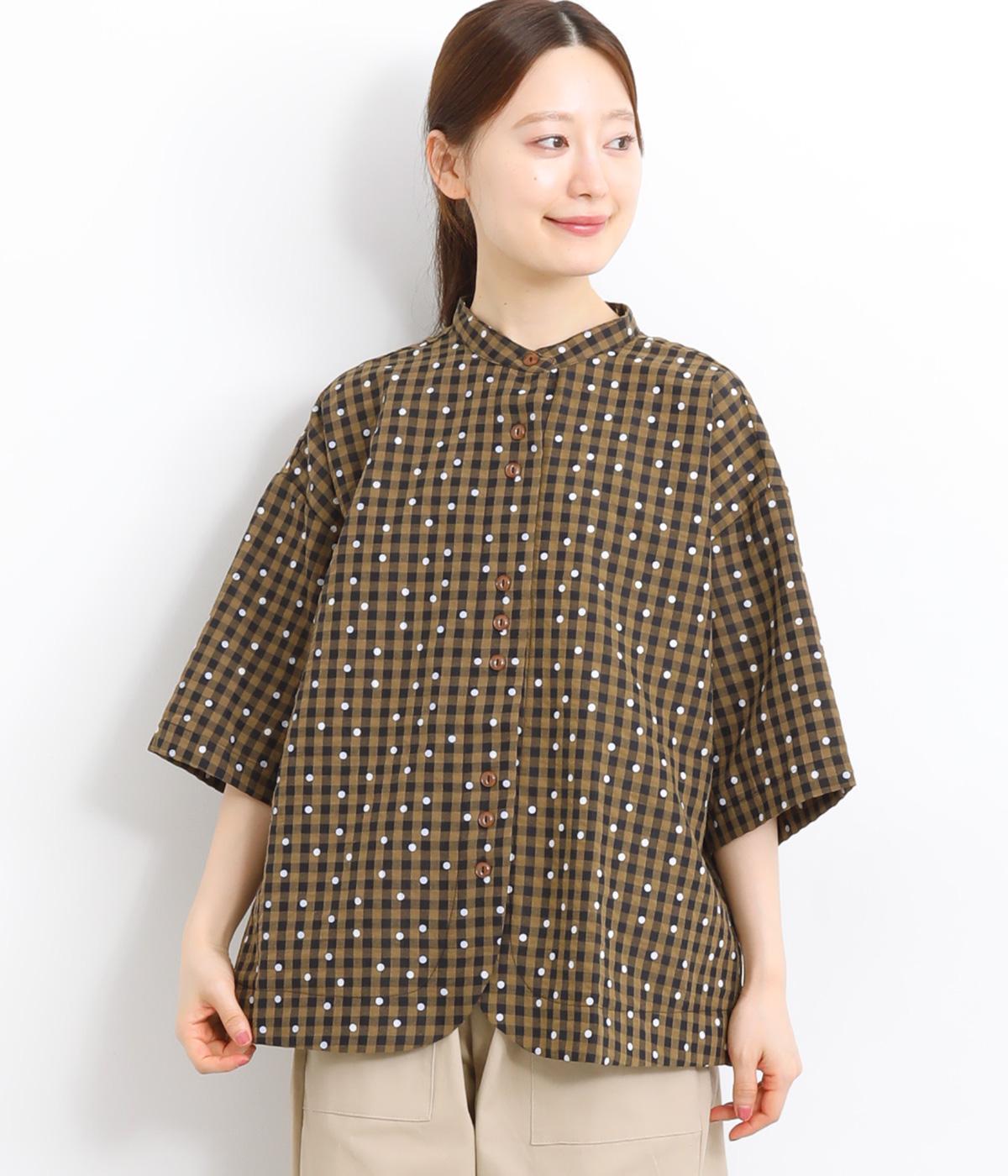 l’llvintage 古着 ギンガムチェックトップ ギンガムチェック×DOT ラウンドシャツ（COLORK）の商品詳細