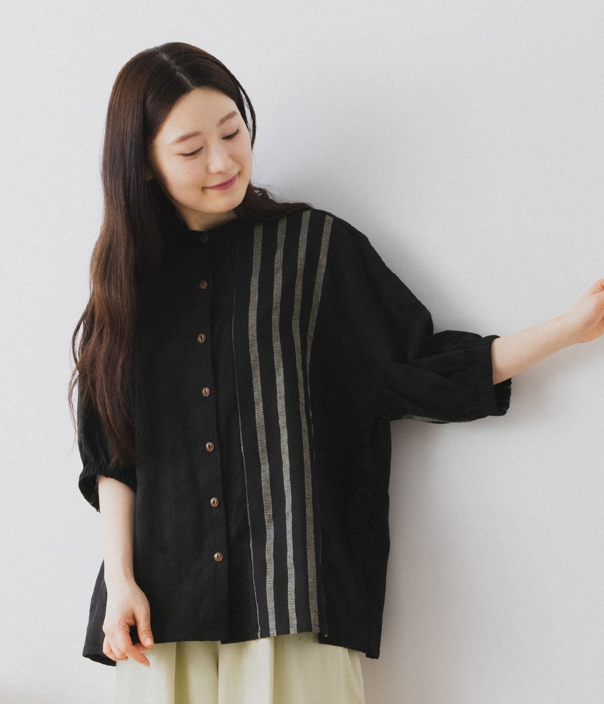 FEKETE ギャザータイトシャツ チェック S FEKETE（フェケテ）の「GATHER FEMININE TIGHT SHIRT / ギャザー