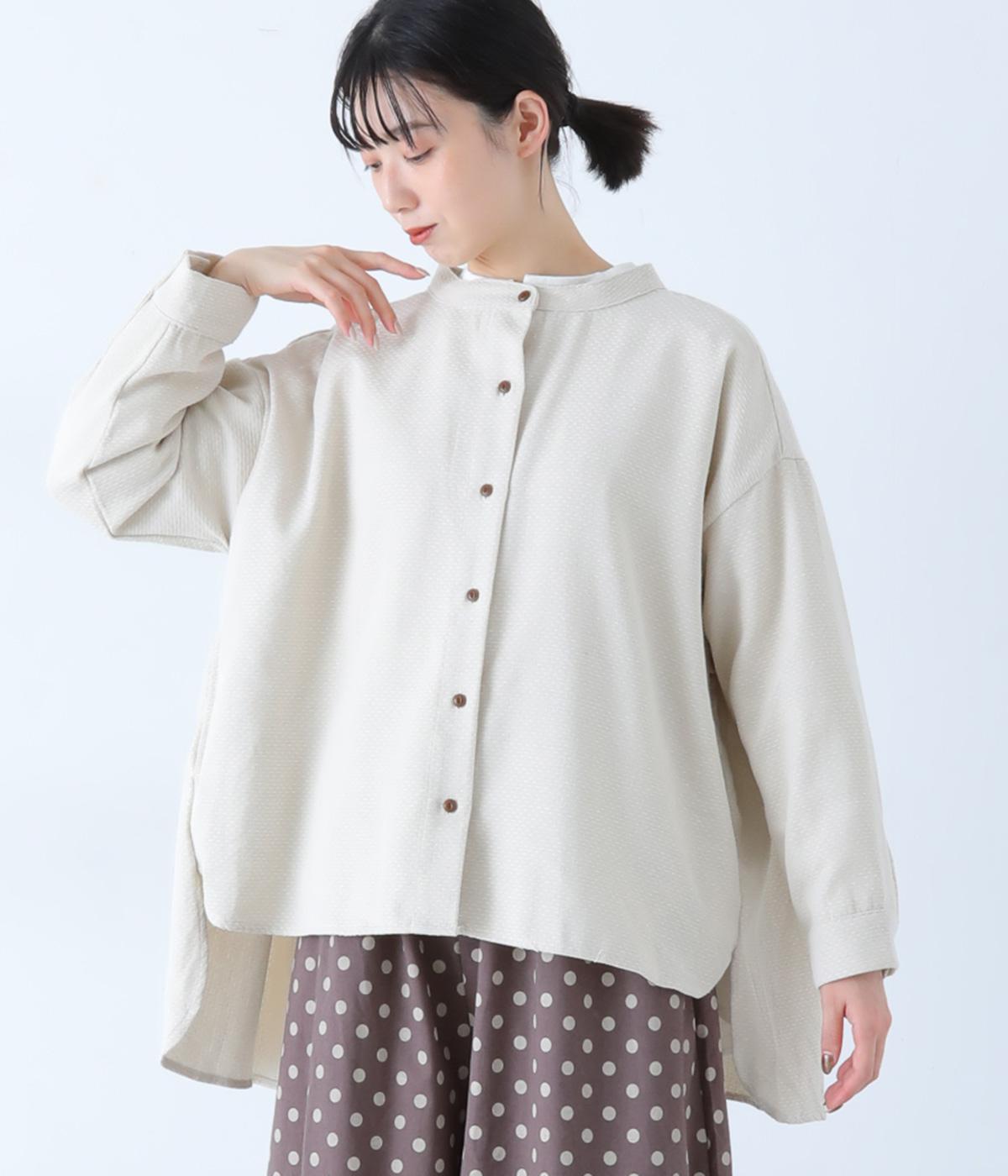 ステッチ入りコットンリネンアンブレラジャケット(ナチュラル-F)