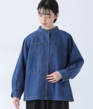 やわらかデニムワーク風ジャケット