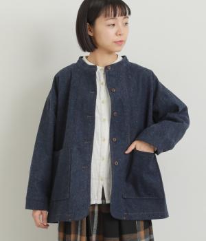 起毛デニムスタンドジャケット