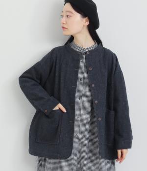 起毛デニムスタンドジャケット(ワンウォッシュ-F)