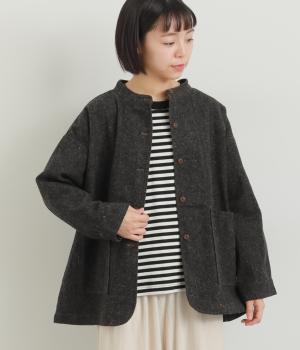 起毛デニムスタンドジャケット(ブラック-F)