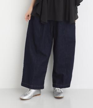 やわらかデニムサイドポケットワイドパンツ