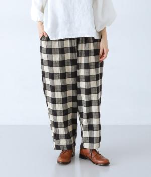 ポコポコブロックチェックゆるパンツ