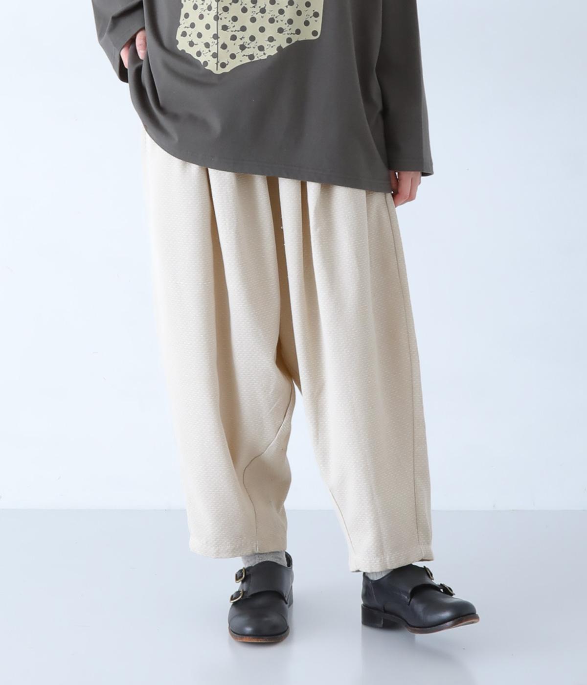 ステッチ入りコットンリネンダボットパンツ(ナチュラル-F)