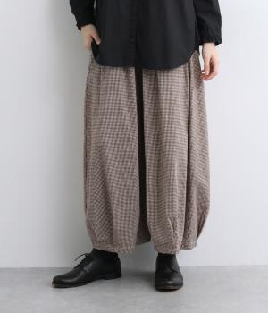 起毛miniギンガムチェックバルーンパンツ