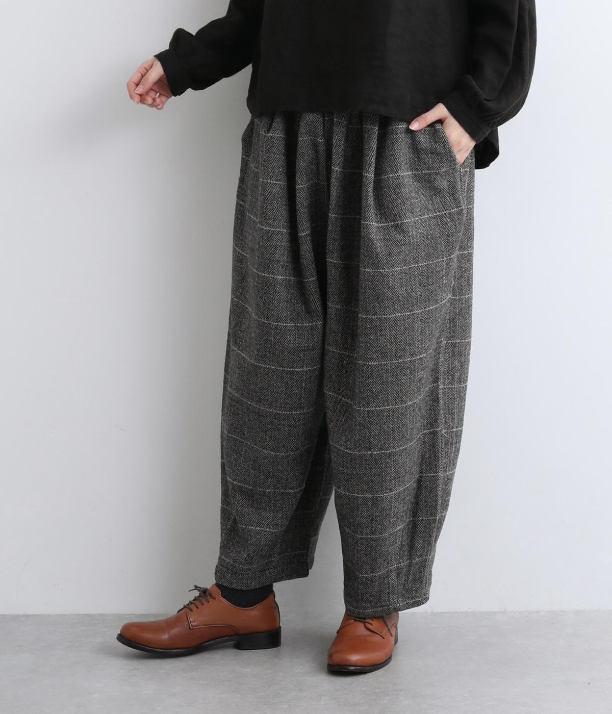 ウール混へリンボンザクっとパンツ(グレイ-F)