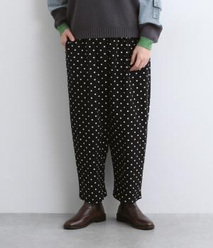 起毛ドットサルエルパンツ(ブラック-F)