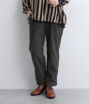 柔らかコール天テーパードパンツ(チャコール-F)