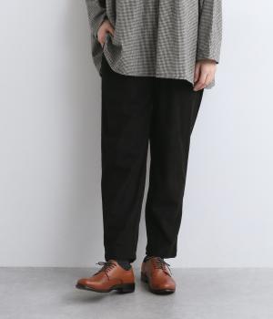 柔らかコール天テーパードパンツ(ブラック-F)