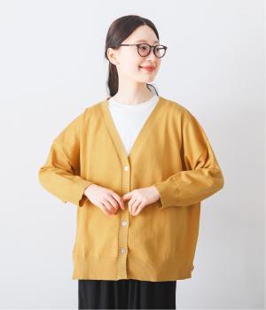 コットン100％ニット袖ふわっとカーディガン