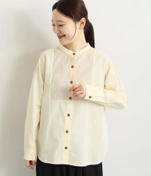 ドットチェック後ろ柄シャツ