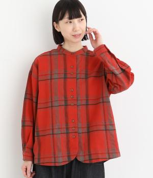 チェックラウンドシャツ