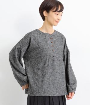 ネップ入りツイル袖ふわりシャツ