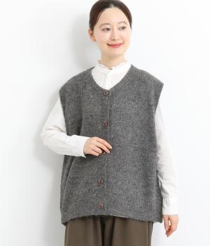 ボーダーニットネップ入りベスト
