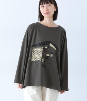 カフェプリントロングTシャツ