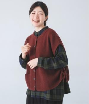 無地ニット裾絞りベスト