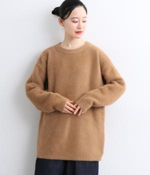 シャギーニットプルオーバー(ベージュ-F)