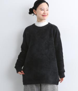シャギーニットプルオーバー(ブラック-F)